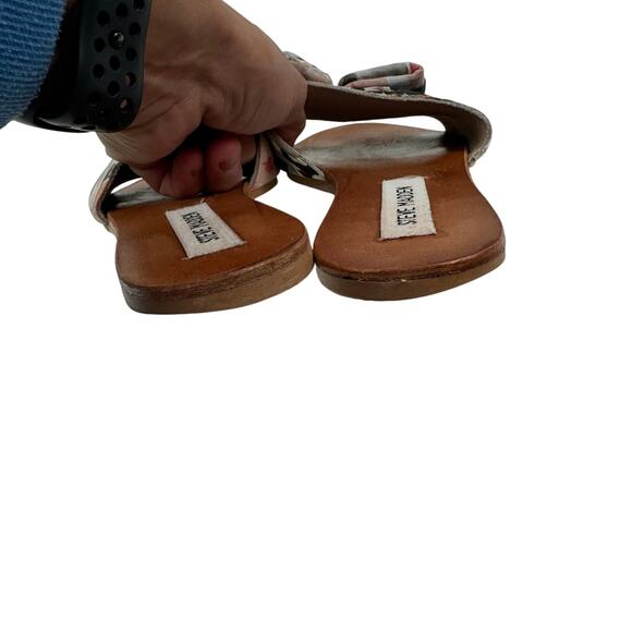 Steve Madden Alex Chiffon Print Bow Slides Slip On Sandals Women's Size 7 - Picture 4 of 9